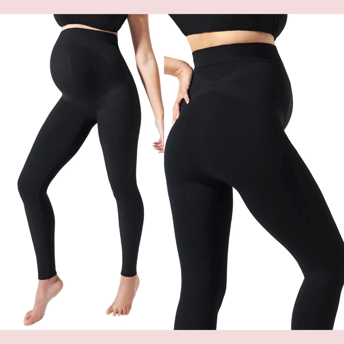 NWT $74 BLANQI [ XL ] Everyday Maternity Belly Support Leggings Black  #T1307