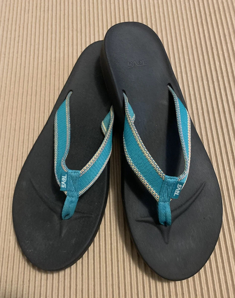 Teva Thong Sandals Shoes Flip Flops Turquoise Womens 10 eBay