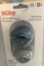 Nuby Sili Soother Pacifiers BPA FREE 0+m rock...