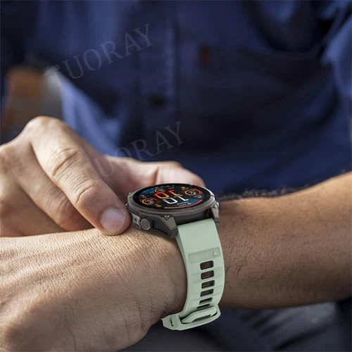 Quick Fit Strap For Garmin Fenix 8 E 7 7X 6 6S 6X 5X 5Plus 3 Silicone Watch Band - Picture 16 of 71