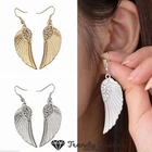 Stunning Women's Silver Gold Rhinestone Angel's Wings Drop Dangle Ear Earrings