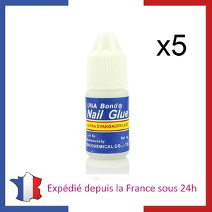 Détails Sur 5 Flacons De Colle 3g Pour Faux Ongles Capsules Et Tips Nail Art Gel Uv Manucure