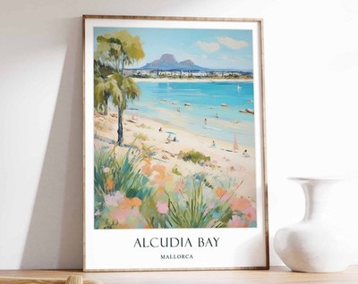2_Alcudia Bay Poster, Mallorca poster, Mediterranean poster,  Spain poster, Span