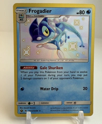 Frogadier SV12/SV94 Shiny Rare Hidden Fates Shiny Vault Pokemon Near Mint