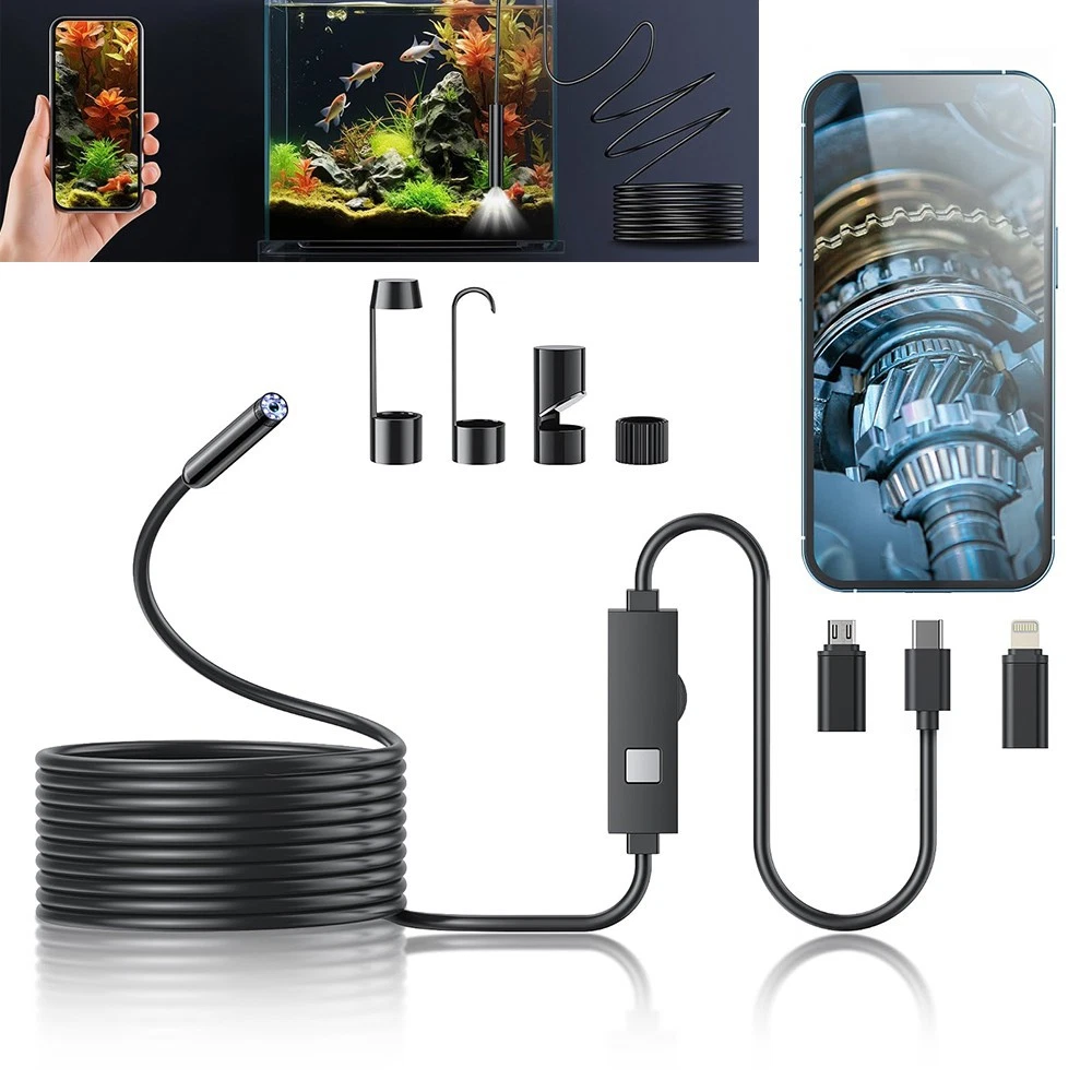 Drahtloses Endoskop, IP67 wasserdichte WiFi-Endoskop-Inspektion 2,0 Megapixel HD-Schlangenkamera für iPhone, iPad, Samsung und andere Smartphones Drahtloses Endoskop, IP67 wasserdichte WiFi-Endoskop-Inspektion 2,0 Megapixel HD-Schlangenkamera für iPhone, iPad, Samsung und andere Smartphones