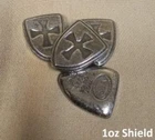 1 oz 999 Fine Silver Bar by - YPS - Yeager's Poured Silver - Templar Shield