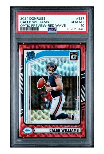 2024 Donruss - Rookie Caleb Williams #327 Optic Preview Red Wave Prizm RC PSA 10