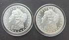 1 oz Morgan Silver Round .999 Fine Bullion 2 Troy Ounces (LOT OF 2)