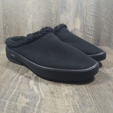 Oofos OOcoozie Mule Men's Size 12 Black Casual Walking Slip On Recovery Sandals