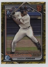2024 Bowman Draft Chrome Yellow Lunar Crater Refractor 4/75 Dakota Jordan 1ej4
