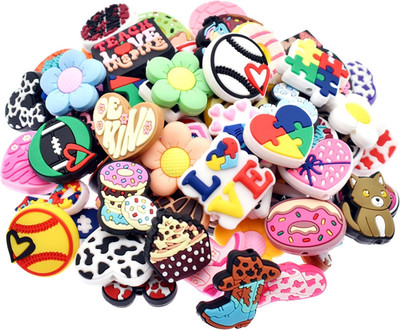 80Pcs Silicone Focal Beads Bulk, Different Random Mix Collections Teacher Charac