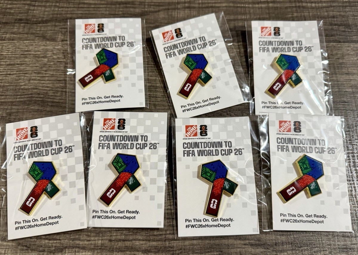 Lot (7) Home Depot Countdown To FIFA 2026 World Cup Soccer Pins