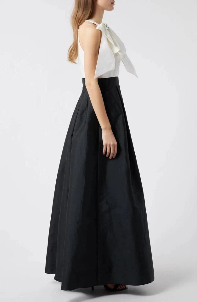 Eliza J Black Ivory Bow Crystal Mikado Ballgown Size 8 $258 - Image 2 of 4