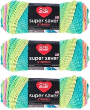 Red Heart Retro Stripes Yarn (3 Skeins)