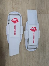 Pair Of Ekkovision Weight Lifting Straps w/Cuffed D Ring Wrist Support - White