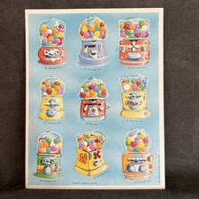 Vtg 80  s Hallmark BUBBLE GUM Scratch  Sniff Sticker Sheet - HTF