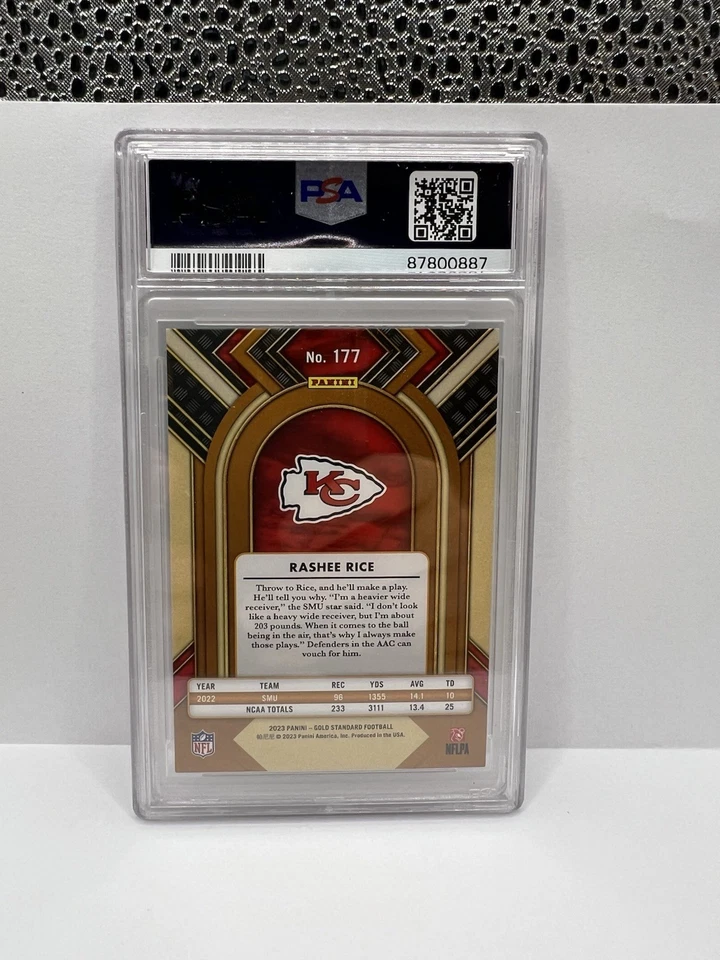 2023 Panini Gold Standard Rashee Rice White Gold #177 Rookie RC /49 PSA 9 - Image 2 of 2