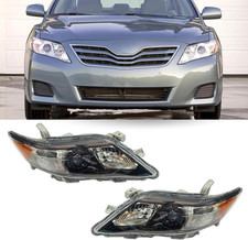 Headlight Fit for 2010-11 Camry Black Headlight Headlamp Left Driver Right Pass