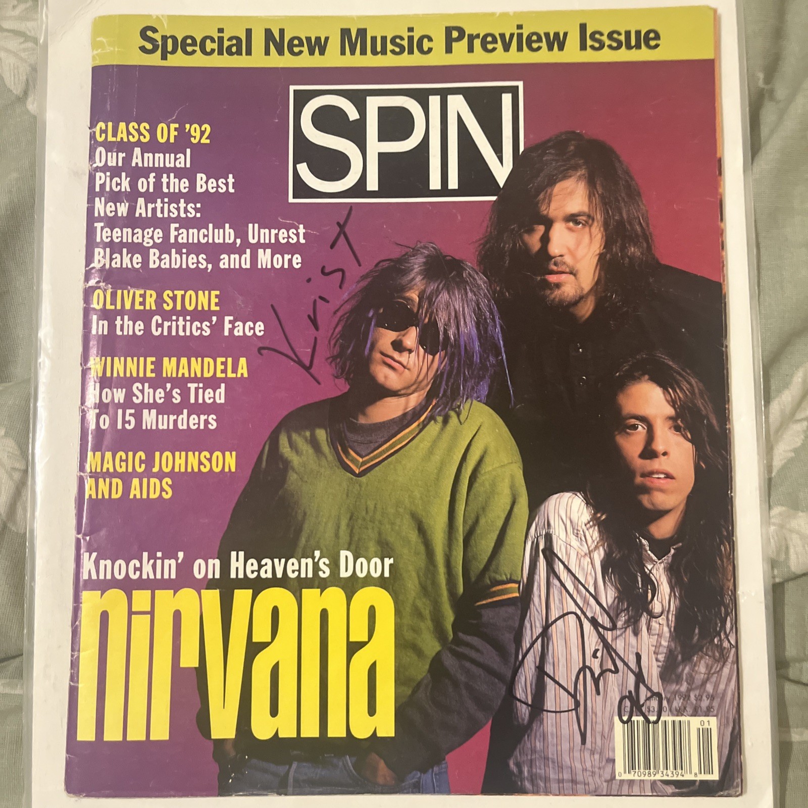 Nirvana memorabilia music grunge autograph