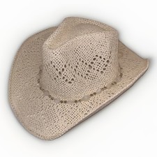 NWT TOVOSO White Straw Cowboy Hat with Shape-It Brim Western Cowboy Hat