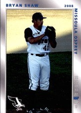 2008 Missoula Osprey Grandstand #30 Bryan Shaw Livermore California CA Card