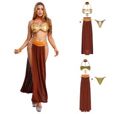 Womens Arabian Princess Lingerie Halter Bra and T-back Thong Belly Dancewear