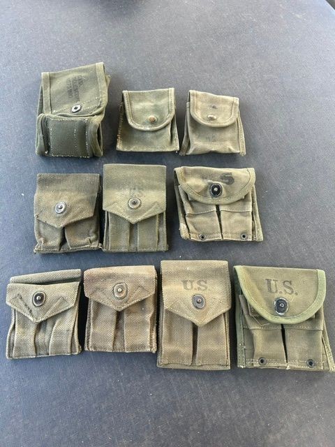 U.S. Korean War Canvas Ammo Pouch Lot-10 Pcs-Nice