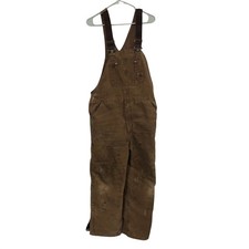 Carhartt R27 BRN Mexico Brown Duck Bib Overall Quilt Lined Double Knee Men 38x32