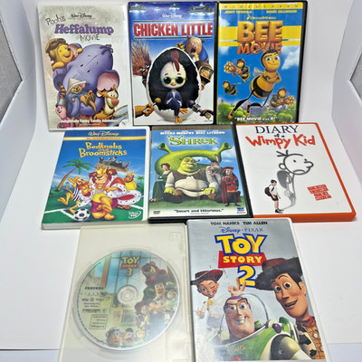 Family Christmas DVD Lot (8)   Toy Story, Shrek, Bee Movie & More!