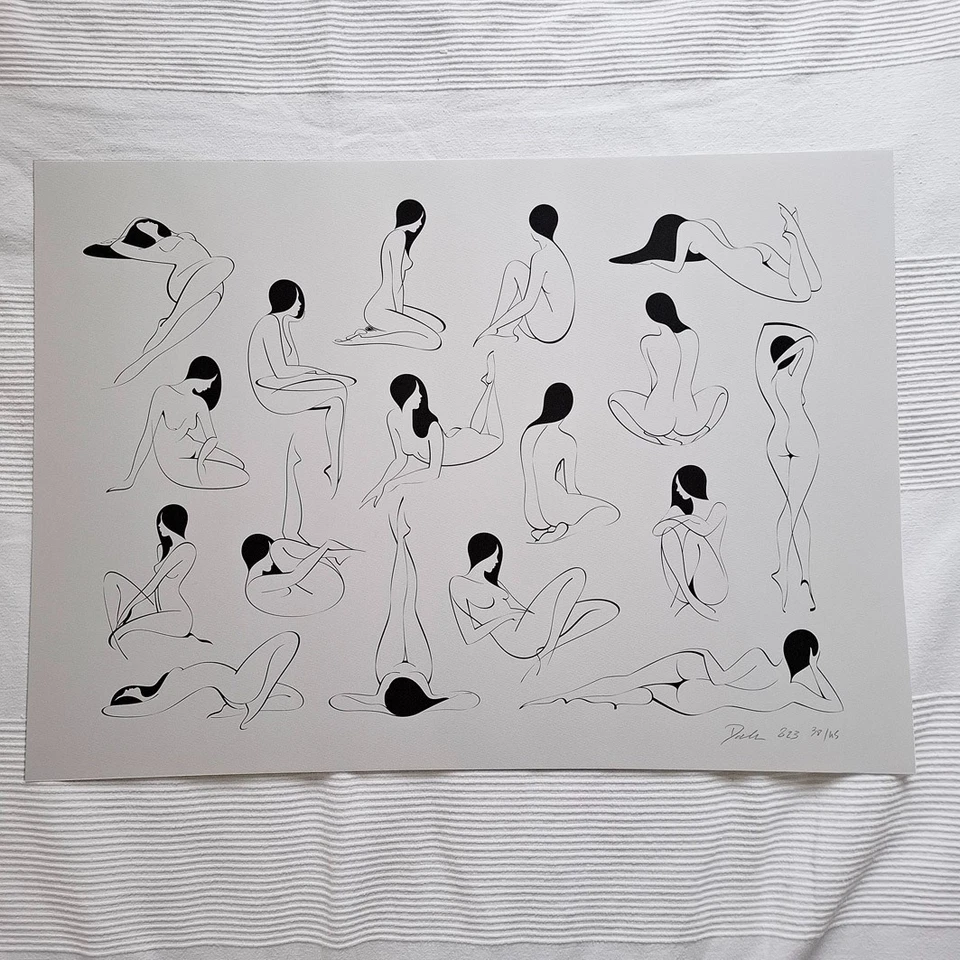 Malika Favre Nudes Kunstdruck signiert nummeriert limited edition 50x70cm SELTEN