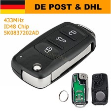 434MHz 3 Tasten Funk Schlüssel 5K0837202AD ID48 für Skoda Fabia Seat Leon Ibiza