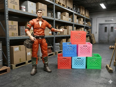 6 MILK CRATE lot  1:18 scale 3.75 in figure DIORAMA star wars gi joe miniature
