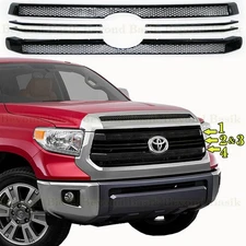 For 2014-2017 Toyota Tundra GLOSS BLACK Grille COVER Fits 6 Bar Design ONLY