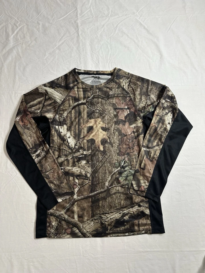 Mossy Oak Camouflage Long Sleeve Pullover Shirt Size 2XL Hunting Outdoors Men's - Image 2 of 4