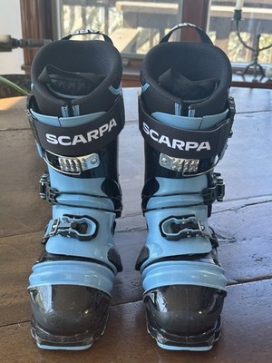 SCARPA TX Pro Women's Telemark Ski Boots Black Blue Torsion Bridge Frame