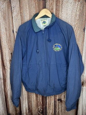 Vintage Pebble Beach ProAm Golf Windbreaker Bomber Style Jacket Medium Blue Rain