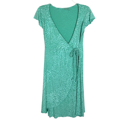 Fresh Produce Womens C'est La V Cafe Wrap Dress Green Animal Print Size Small