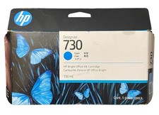 GENUINE HP 730 Cyan Ink Cartridge 130-ml DesignJet P2V62A Sealed Box