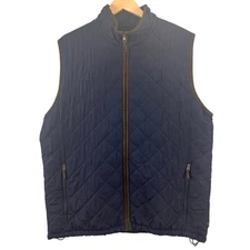 Field & Stream Mens Large Quilted Vest Navy Blue Zip Outdoor