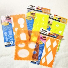 Lot Fiskars Shape Templates 5 Pks, 7 Total Scrapbooking Letters Diamonds Borders