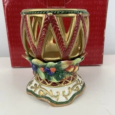 Fitz and Floyd Jolly Ole St. Nick Candle Votive With Box No Candle EUC