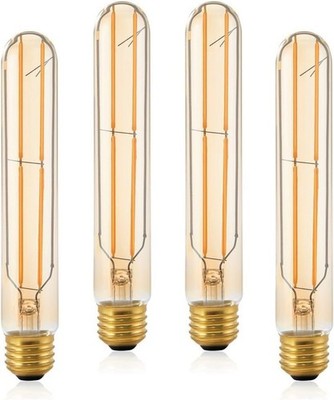 Dimmable T10 Long Light Bulb,E26 Base Amber Vintage Edison Bulb,Warm 2200K,Tu...