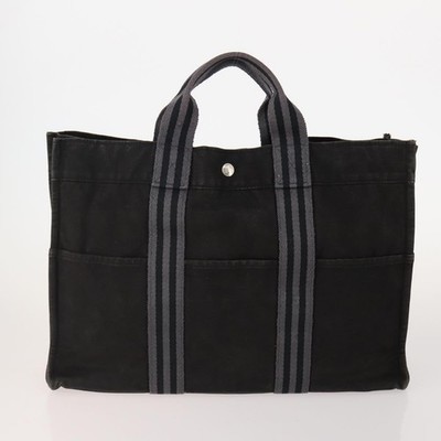 HERMES Tote Bag Canvas 5 Set Red Gray Navy Auth 155797 | eBay
