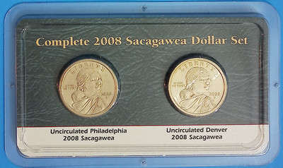 Complete 2008 Sacagawea Dollar Set Uncirculated P & D Native American