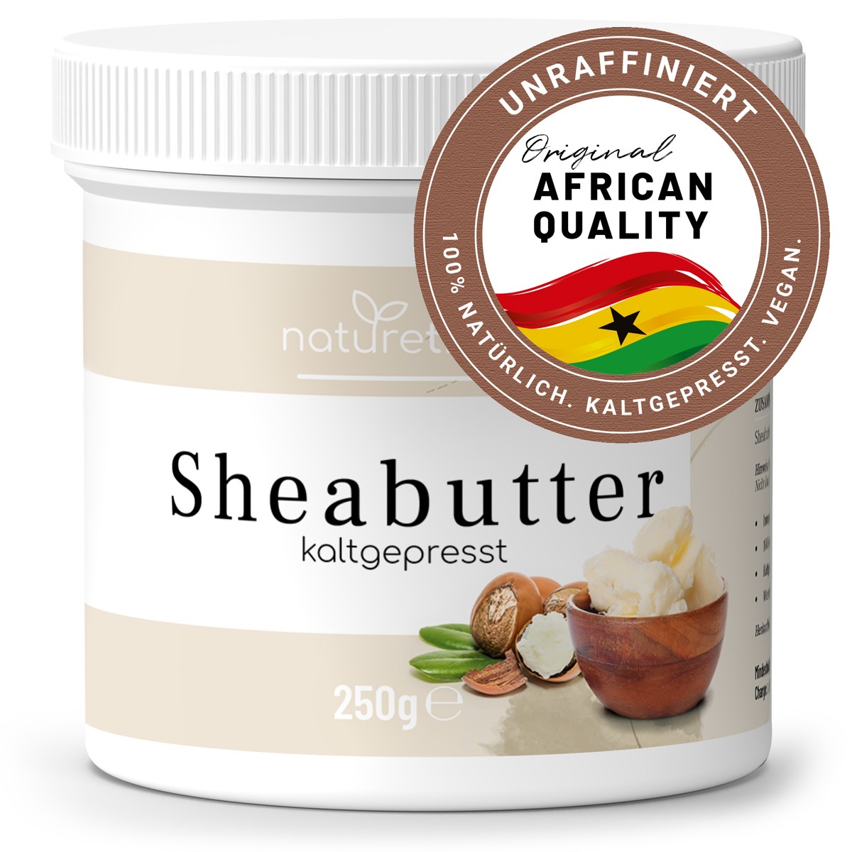 naturetrend Sheabutter unraffiniert & kaltgepresst 250g Naturreine Körperbutter