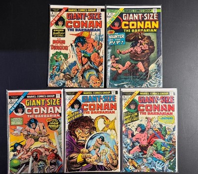GIANT-SIZE CONAN #1, 2, 3, 4 & 5 (MARVEL Comics) FULL RUN LOT 1st cameo Belit