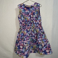 Girls TEA Collection Sz 7 Sleeveless Dress Purple Floral Lined