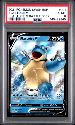 2021 POKEMON SWSH BLACK STAR PROMO BLASTOISE V BATTLE DECK BLASTOISE V PSA 6