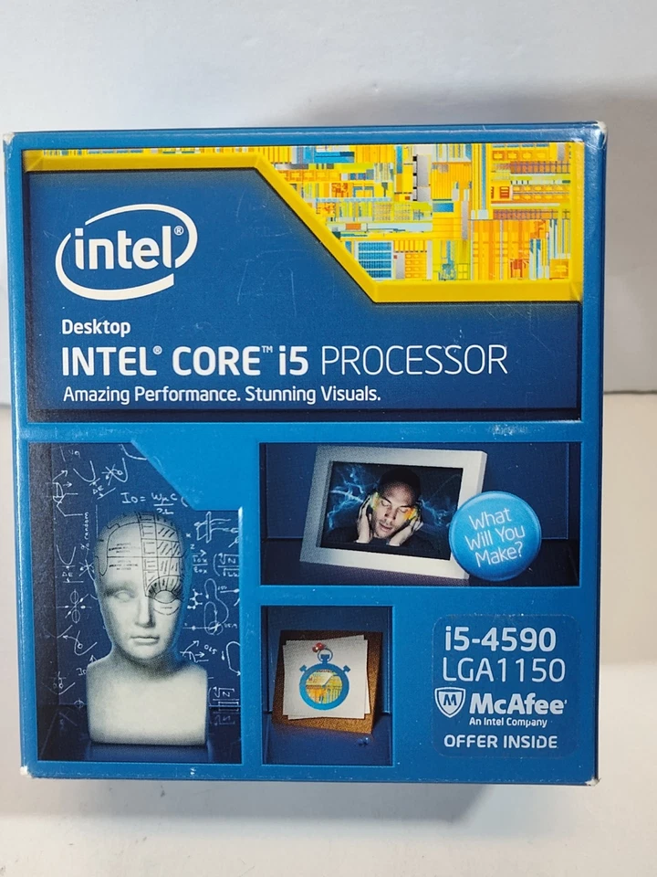 NEW Intel Core i5-4590 Quad-Core 3.3 GHz 1150 BX80646I54590 Processor w/Cooler - Image 2 of 4
