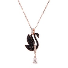 Swarovski Black Swan Pendant Necklace